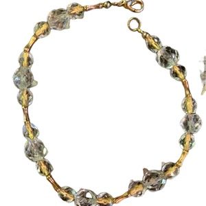 Handcrafted Swarovski Crystal Gold Bracelet